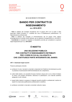 Bando docenze a contratto 2014-2015