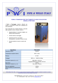 Forni per trattamento flussi di saldatura, mod. PWI-FS200