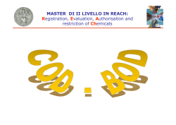 MASTER DI II LIVELLO IN REACH: Registration, Evaluation