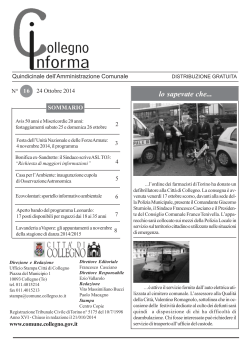 CollegnoInforma n. 16 del 24 ottobre 2014
