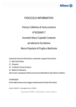 Incendio Mutui Ed. 31-05-2014 - Polizza n. 62590977