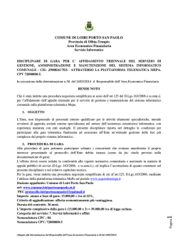 disciplinare di gara - Comune di Loiri Porto San Paolo