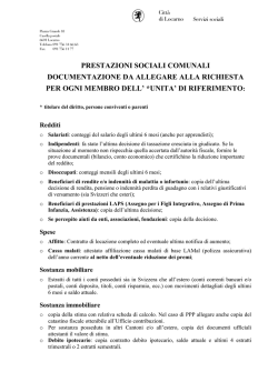 Documentazione per la presentazione della richiesta di