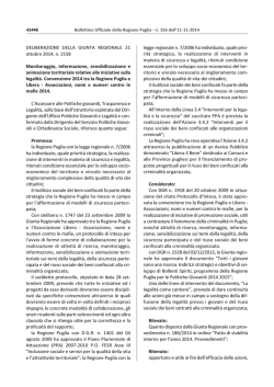 DGR n. 2158/2014 Approvazione Convenzione