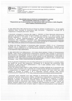 Relazione del responsabile per la prevenzione della