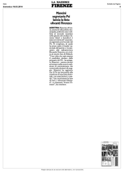 Mancini segretaria Psi lancia la lista «Avanti Firenze»