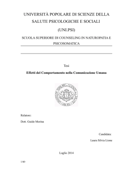Effetti del Comportamento nella Comunicazione Umana DEF