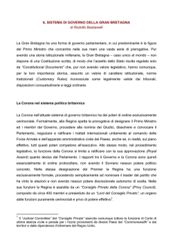 IL SISTEMA DI GOVERNO DELLA GRAN BRETAGNA