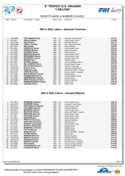 8° TROFEO G.S. ARAGNO "I DELFINI"