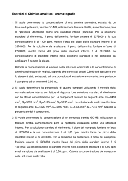 Esercizi di Chimica analitica cromatografia
