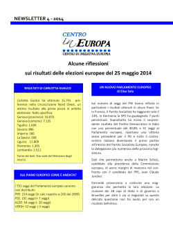 N. 4-2014 Newsletter del Centro in Europa