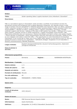 Italian speaking Sales/ Logistic Assistant (m/w)