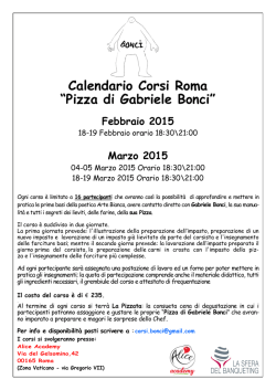 il calendario dei corsi - La Sfera Del Banqueting