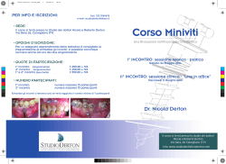 Corso Miniviti - Dott. Nicola Derton