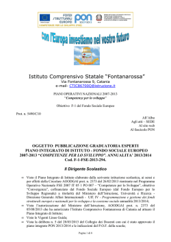 Graduatoria esperti PON F-1-FSE-2013-294
