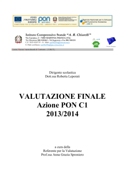 VALUTAZIONE FINALE Azione PON C1 2013/2014