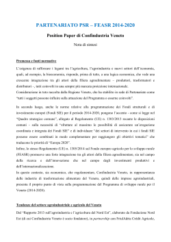 PARTENARIATO PSR – FEASR 2014-2020