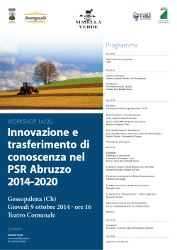 Innovazione e trasferimento di conoscenza nel PSR Abruzzo 2014