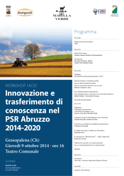 Innovazione e trasferimento di conoscenza nel PSR Abruzzo 2014