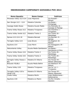 INDIRIZZARIO CAMPIONATI GIOVANILI PVO 2014