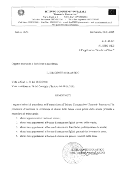 Domande di iscrizione in eccedenza 2014.15