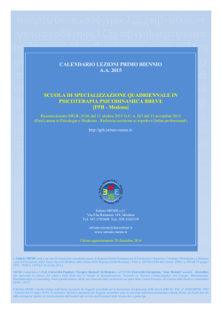 Istituto MEME [PPB - Modena]: Calendario lezioni 2015