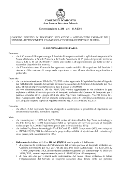 COMUNE DI BOMPORTO Determinazione n. 281 del 11.9.2014