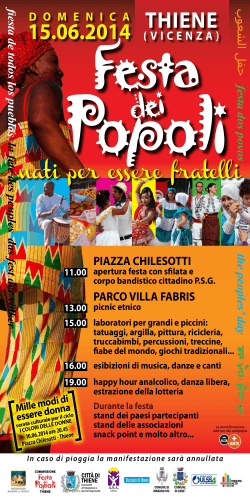 Festa dei Popoli Thiene 2014 - Famiglie Adottive Alto Vicentino
