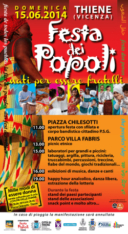 Festa dei Popoli Thiene 2014 - Famiglie Adottive Alto Vicentino