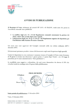 AVVISO DI PUBBLICAZIONE