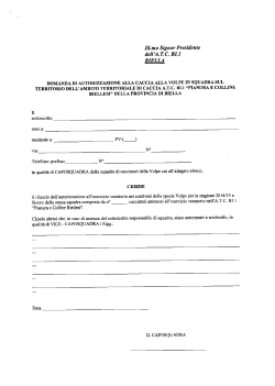MODELLO DI DOMANDA CACCIA ALLA VOLPE IN