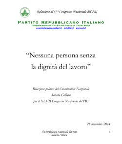 Relazione al 47&deg; Congresso Nazionale del PRI