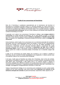 Il patto di non concorrenza nel franchising