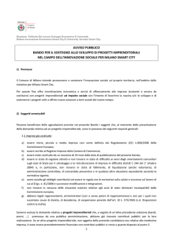 AVVISO PUBBLICO BANDO PER IL SOSTEGNO ALLO