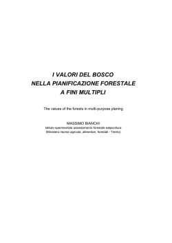 i valori del bosco nella pianificazione forestale a fini multipli