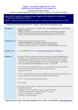 Interventi di risparmio energetico per singole unit&agrave; abitative e