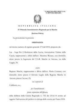 ordinanza tar marche 2014: respinto ricorso sullo storno