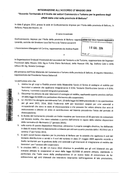 Integrazione Accordo 27 maggio 2009