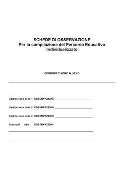 SCHEDA DI OSSERVAZIONE - CTS