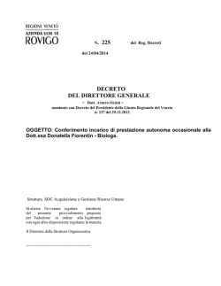 DECRETO DEL DIRETTORE GENERALE
