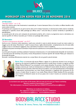 workshop con keren peer 29-30 novembre 2014
