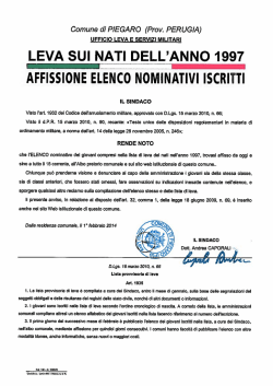 AFFISSIONE ELENCÎN6MÎNAIIVI ISCRITTI