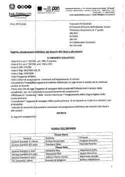 Assegnazione def. Docenti classi/sez