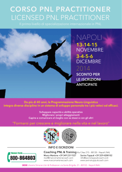 Brochure Corso PNL Practitioner Napoli