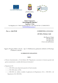 Prot. n. 1068/POR COPERTINO, 05/03/2014 All