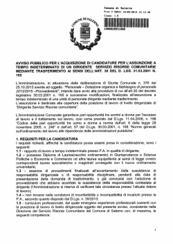 Dirigente servizio Risorse Comunitarie