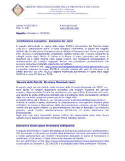 Circolare 07_2014 - Ordine degli Ingegneri della Provincia di Latina