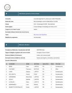 Referenti e Strutture Informazioni generali sul Corso di Studi