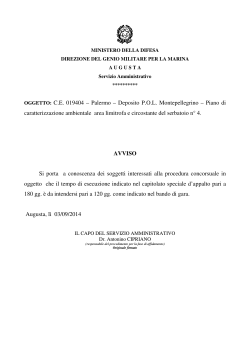 OGGETTO: C.E. 019404 – Palermo – Deposito P.O.L.