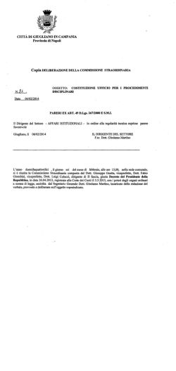 Delibera di costituzione Ufficio per i procedimenti disciplinari